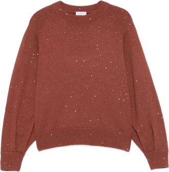 Brunello Cucinelli Maglione con decorazione - Marrone