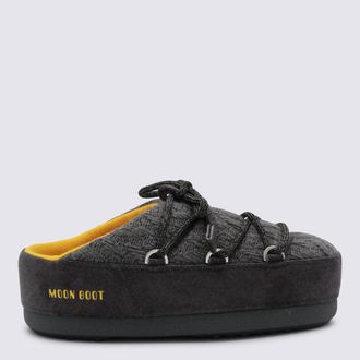 Moon Boot Flat Shoes Blacks And Greys-Donna
