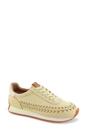 Gentle Souls Jolena Woven Detail Sneaker in Wax Yellow Leather at Nordstrom, Size 6.5