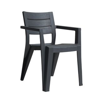 Dmora Dmora - Juego De 6 Sillas De Jard&iacute;n Courtenay, Silla De Jardin, Asiento Exterior Multiusos, Banco De Jard&iacute;n, 62x59 H79 Cm, Antracita