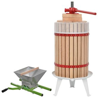 vidaXL Conjunto De Prensa Y Trituradora De Frutas Y Vinos 2 Piezas Vidaxl