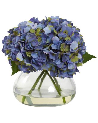 Nearly Natural Large Blooming Hydrangea With Vase