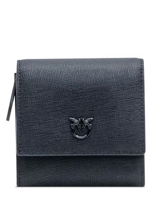 Pinko logo-plaque wallet - women - Calf Leather/Polyamide/Polyester - One Size - Black