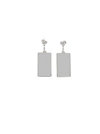Maison Margiela Minimalist Rectangular Drop Earrings with Polished Finish
