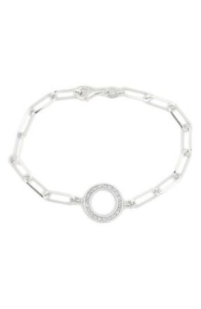Meshmerise Pav&eacute; Diamond Circle Charm Bracelet - 0.12 ctw in White/Silver at Nordstrom Rack