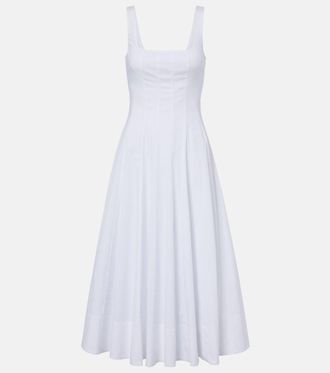 Staud Wells cotton poplin midi dress