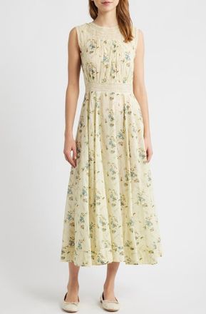 D&ocirc;en Liliane Floral Lace Detail Organic Cotton Dress in Sunshine Prairie Rose at Nordstrom, Size Xx-Large