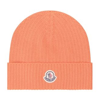 Moncler Gorro de punto acanalado - Accessories - Hombre - Naranja - ONE SIZE