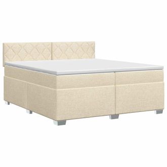 vidaXL Cama Box Spring Con Colch&oacute;n Crema 200 X 200 Cm Tela Vidaxl