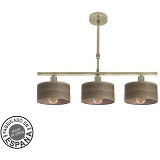 Fabrilamp Lampara Gilda 3xe14 Cuero/madera Oscura Regx55x14 Cm - Fabrilamp