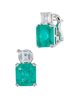 Savvy Cie Jewels Silver Cz Huggie Earrings
