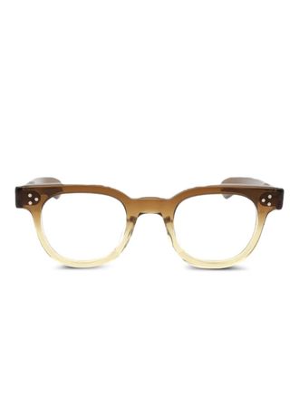 JULIUS TART OPTICAL ombré-effect round-frame glasses - Brown