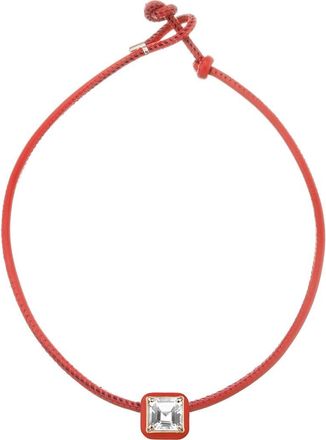 Bea Bongiasca Square Crystal Pendant Pop Choker Necklace in Red at Nordstrom