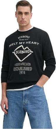Iceberg Heren, Sweatshirts & Hoodies, Zwart, Maat: L Katoen