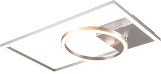 Trio Leuchten Verso Plafoniera Led Alluminio Con Snodoed Intensita Regolabile Con Interruttore L. 63cm. Led 24w, 3.000k, 2.400lumen