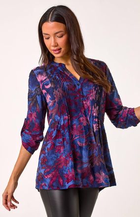 Roman Textured Stretch Pintuck Pleat Shirt