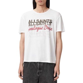 AllSaints Graphite Graphic T-Shirt in Optic White at Nordstrom, Size Xx-Large
