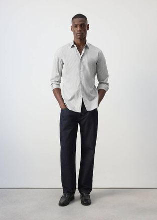 Mango Camicia 100% cotone regular-fit righe kaki - Uomo - XXL - MANGO MAN