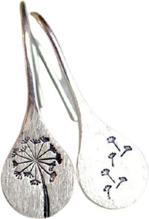 Generic 925 Silver Dandelion Drop Earrings for Women Teen s Water Drop Silver Flower Dangle Earrings Jewelry Gifts Practical