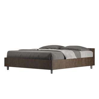 ITYhome Letto Matrimoniale - Nuamo - Colore: Noce - Tipologia Letto: Alzata Doppia - Dimensione Rete: 160x190