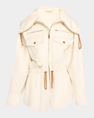Zimmermann Clash Cotton Drill Playsuit
