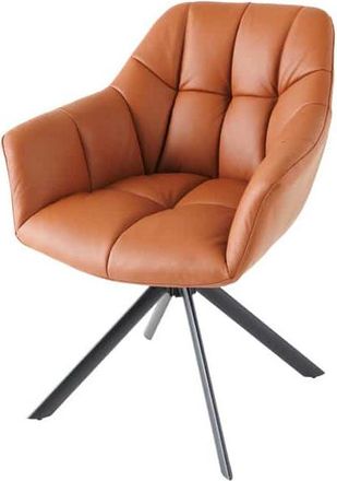 Global Interiors Drehbarer Echtleder Designstuhl Papillo - Cognac