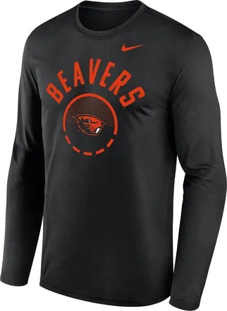 Nike Oregon State Basketball Shoot Around Legend Nike Mens Dri-FIT College Long-Sleeve T-Shirt in Black | IV8630-010