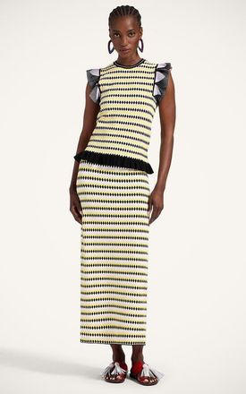 La DoubleJ Checkers Top in Multicolor Yellow/Black/lilac at Nordstrom, Size Medium