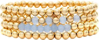 Rivka Friedman Set of 4 Beaded Stretch Bracelets in 18K Gold Clad at Nordstrom Rack