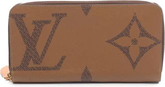 Louis Vuitton Portafoglio Giant Reverse con monogramma e zip 2019 - Marrone