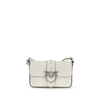 Pinko White Calf Leather Bos Taurus Shoulder Womens Bag
