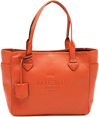 Loewe Red Color Leather Tote Bag (Pre-Owned)