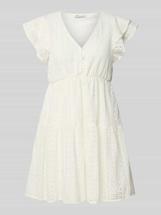 Only Leicht ausgestelltes Spitzenkleid aus reiner Baumwolle Modell HELENA in Offwhite, Gr&ouml;&szlig;e XS