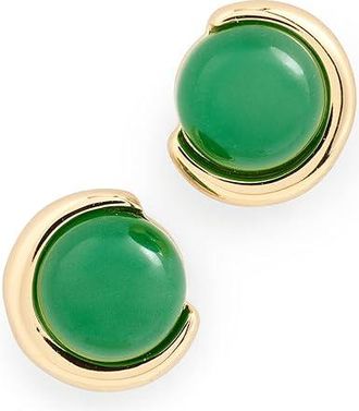 Kate Spade New York Harmony Studs Womens Earring Green, Brass/Cubic Zirconia/Pearl