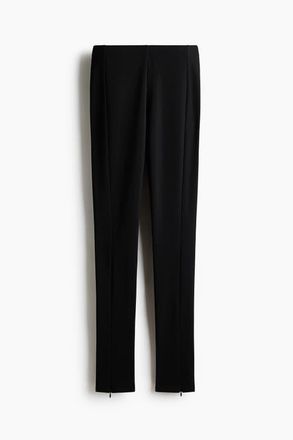 H&M Zip-hem Leggings in Black at Nordstrom, Size X-Small