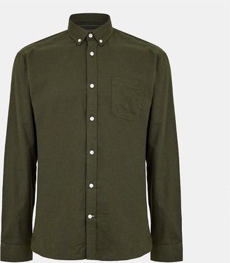 Only Mens Regular Fit Long Sleeve Cuff Shirt - Green - Size: Regular/40