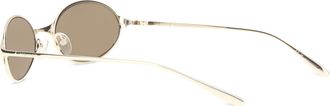 Alexander McQueen Womens Sunglasses Neo Oval Gold-Brown Gold-Gold-Brown Metal Gold/gold/brown