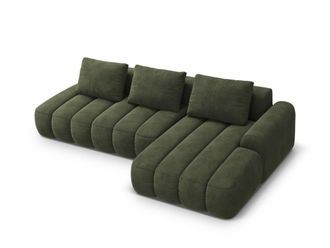 CXL by Christian Lacroix Sofá cama esquinero derecho con baúl 4 plazas terciopelo verde