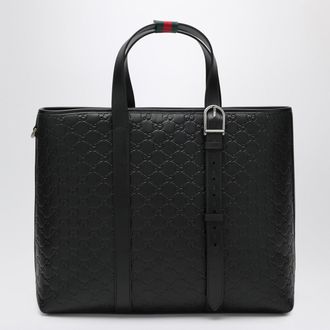 Gucci Large black GG Emblem shopping bag