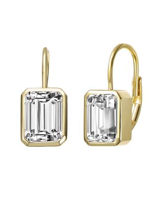 Genevive 14K Over Silver Cz Drop Earrings