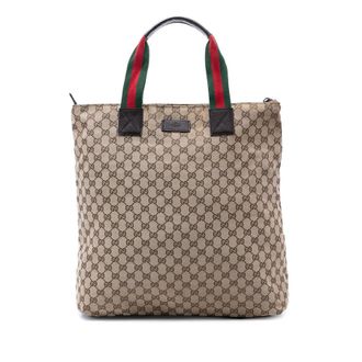 Gucci Pre-owned Gucci GG Canvas Web Vertical Tote Unisex Z3XI2PVXS6QRT0OM