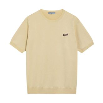 Prada T-Shirts, female, Yellow, Size: XS Top