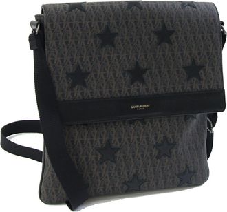 Saint Laurent Black Dark Brown Pvc Leather Shoulder Bag (Pre-Owned)