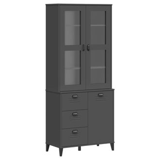 vidaXL Aparador Alto Viken Madera De Pino Gris Antracita 80x40x190 Cm Vidaxl