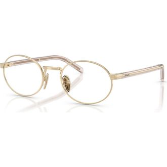 Prada 49mm Oval optical glasses in Gold at Nordstrom