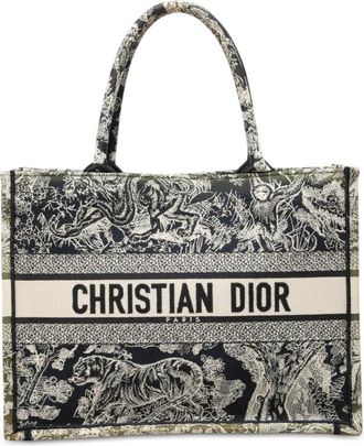 Dior Pre-owned Dior Medium Canvas Embroidered Reverse Dioriviera Toile De Jouy Book Tote Ladies JJGPAM2JF18VSS2C