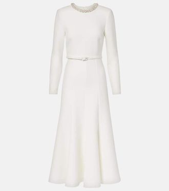 Roland Mouret Vestido de c&oacute;ctel de crep&eacute; con cristales