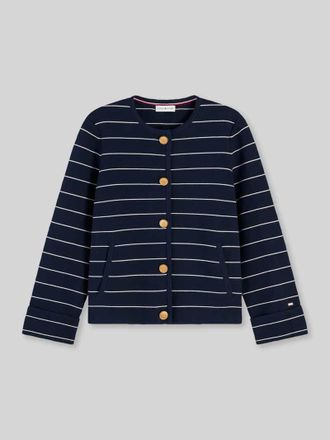 Tommy Hilfiger Boxy Fit Strickjacke aus reiner Baumwolle in Marine, Gr&ouml;&szlig;e XL