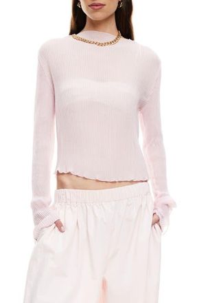 Lioness Ford Long Sleeve Pliss&eacute; Top in Sunset at Nordstrom, Size X-Large