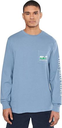 Vineyard Vines Golfers Whale Long Sleeve Pocket T-Shirts Mens T Shirt Summer Evening : LG, Cotton